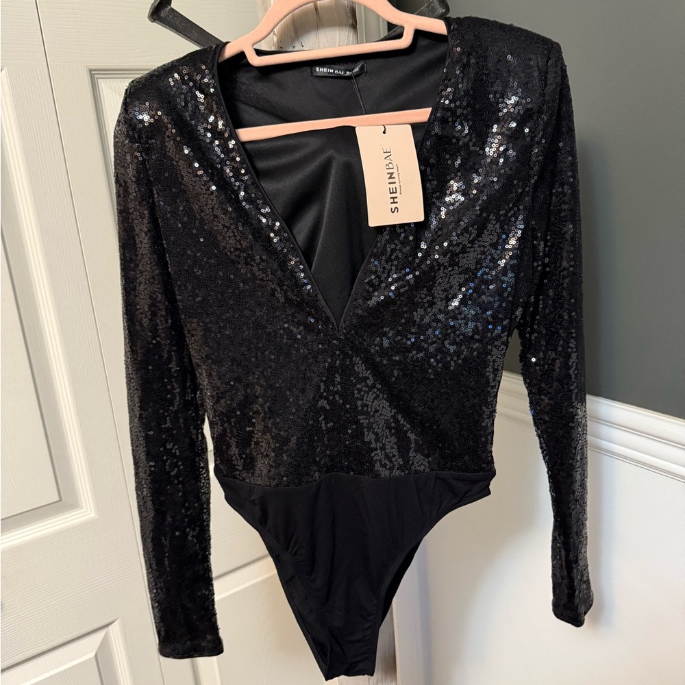 SHEIN Black Elegant Bodysuit